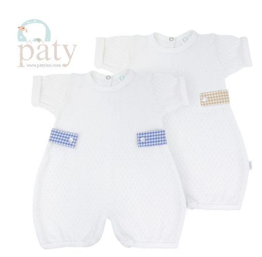 Paty Solid Color Paty Knit Romper with Key-Hole Back #266
