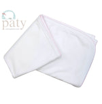 Load image into Gallery viewer, Paty Pima White Blanket w/ Trim
