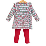 Load image into Gallery viewer, Bows &amp; Baubles Christmas Flutter Pants Set

