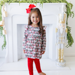 Load image into Gallery viewer, Bows &amp; Baubles Christmas Flutter Pants Set
