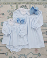 Load image into Gallery viewer, Catherine Diaper Set - Light Blue Windowpane
