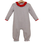Load image into Gallery viewer, Christmas Candy Stripe Emily Romper

