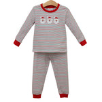 Load image into Gallery viewer, Christmas Candy Stripe Skin Tone 2 Santa PJ Set
