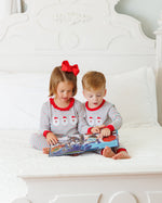 Load image into Gallery viewer, Christmas Candy Stripe Skin Tone 2 Santa PJ Set
