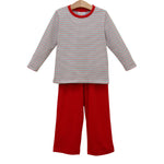 Load image into Gallery viewer, Christmas Candy Stripe Thomas Pant Set
