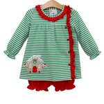 Load image into Gallery viewer, Christmas Cottage Ruffle Bloomer Set
