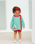Load image into Gallery viewer, Christmas Cottage Ruffle Bloomer Set
