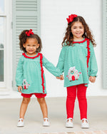 Load image into Gallery viewer, Christmas Cottage Ruffle Bloomer Set
