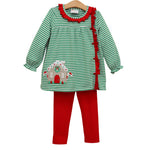 Load image into Gallery viewer, Christmas Cottage Ruffle Pant Set
