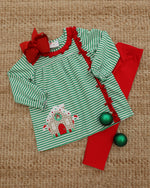 Load image into Gallery viewer, Christmas Cottage Ruffle Pant Set
