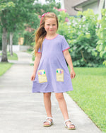 Load image into Gallery viewer, Crayon Pocket Dress - Lavender Stripe
