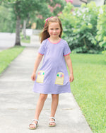 Load image into Gallery viewer, Crayon Pocket Dress - Lavender Stripe
