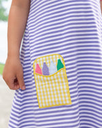 Load image into Gallery viewer, Crayon Pocket Dress - Lavender Stripe
