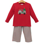 Load image into Gallery viewer, Festive Firetruck Pant Set
