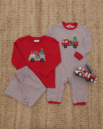 Load image into Gallery viewer, Festive Firetruck Pant Set
