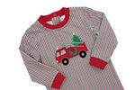 Load image into Gallery viewer, Festive Firetruck Romper
