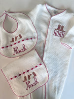 Load image into Gallery viewer, PREORDER - Paty Holiday Bib &amp; Burp Set
