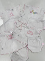 Load image into Gallery viewer, Paty White/Pink Flutter Sleeve Diaper Set - 3mo/9mo/18mo
