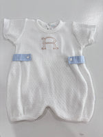 Load image into Gallery viewer, PREORDER - Cerulean Paty S/S Romper with Gingham Side Tabs
