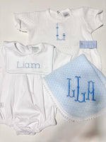 Load image into Gallery viewer, PREORDER - Cerulean Paty S/S Romper with Gingham Side Tabs
