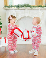 Load image into Gallery viewer, Jolly St. Nick Ruffle Romper

