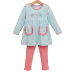 Load image into Gallery viewer, Let It Snow Ruffle Pant Set
