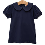 Load image into Gallery viewer, Peter Pan Collar Top- Navy
