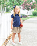 Load image into Gallery viewer, Peter Pan Collar Top- Navy
