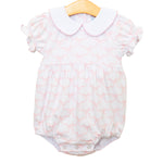 Load image into Gallery viewer, Pink Trellis Bow Charlotte Bubble 3mo
