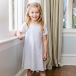 Load image into Gallery viewer, Pink Trellis Bow Sarah Dress 4&amp;6
