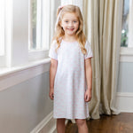 Load image into Gallery viewer, Pink Trellis Bow Sarah Dress 4&amp;6

