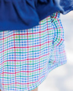 Load image into Gallery viewer, Primary Plaid Apple Ruffle Short Set

