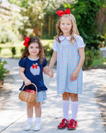 Load image into Gallery viewer, Primary Plaid Apple Ruffle Short Set
