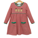 Load image into Gallery viewer, Santa's Sweet Helpers Ruffle Pocket Dress
