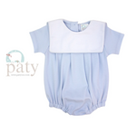 Load image into Gallery viewer, Paty Pima Blue Bubble w/ Bib - Newborn
