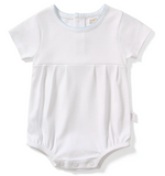 Load image into Gallery viewer, PREORDER - Paty Organic Cotton White Bubble with Blue Picot Trim and Pleated Front

