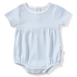 Load image into Gallery viewer, PREORDER - Paty Organic Cotton Blue Stripe Bubble with Picot Trim and Pleated Front
