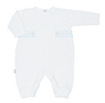 Load image into Gallery viewer, PREORDER - Blue Paty L/S Romper with Gingham Side Tabs
