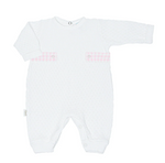 Load image into Gallery viewer, Paty L/S Romper with Pink Gingham Side Tabs - 18mo
