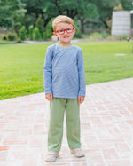 Load image into Gallery viewer, Thomas Pants Set- Dusty Blue Stripe/ Sage
