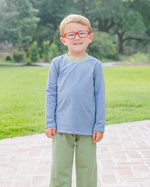 Load image into Gallery viewer, Thomas Pants Set- Dusty Blue Stripe/ Sage
