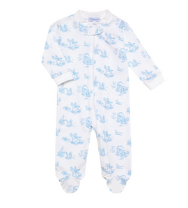 Nellapima Blue Toile Zipper Footie