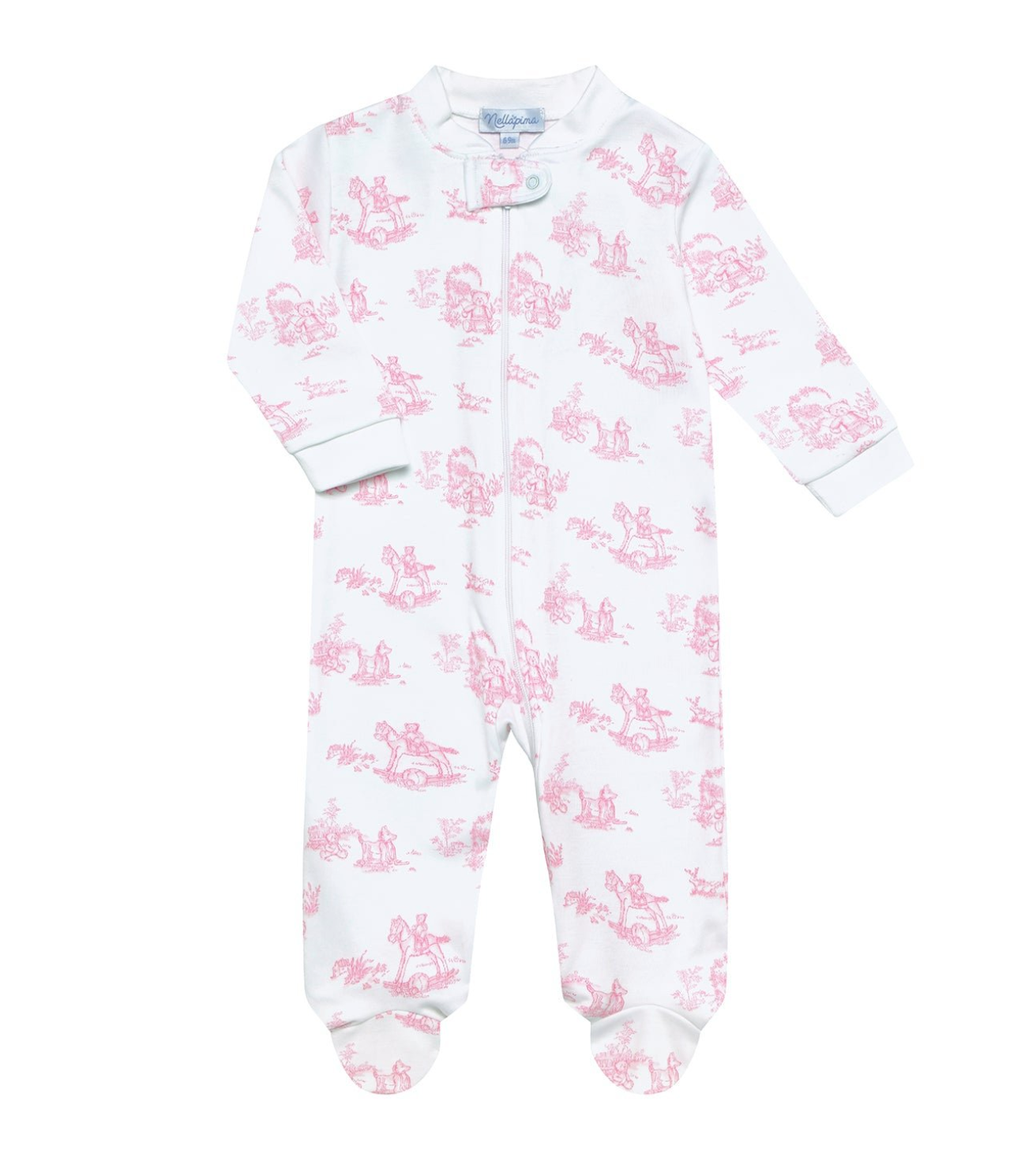 Nellapima Pink Toile Zipper Footie